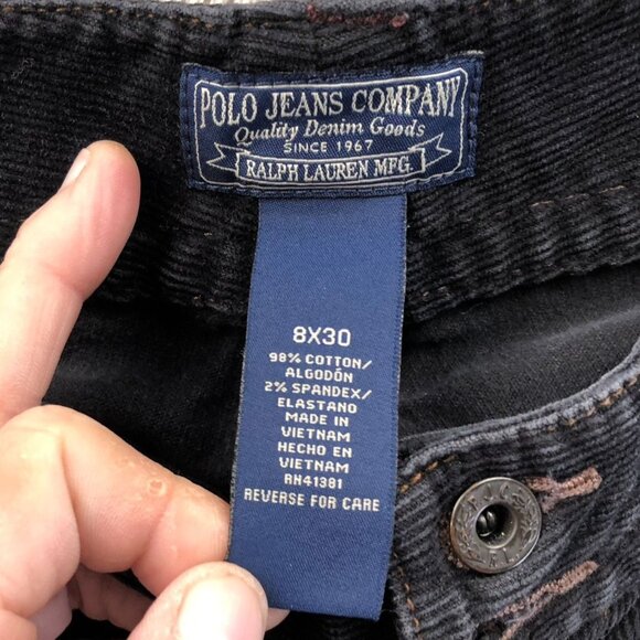 Polo Jeans Co. Womens Wendy Jean Pants Size 8/30 Black Corduroy Bootcut Y2K - Picture 3 of 13